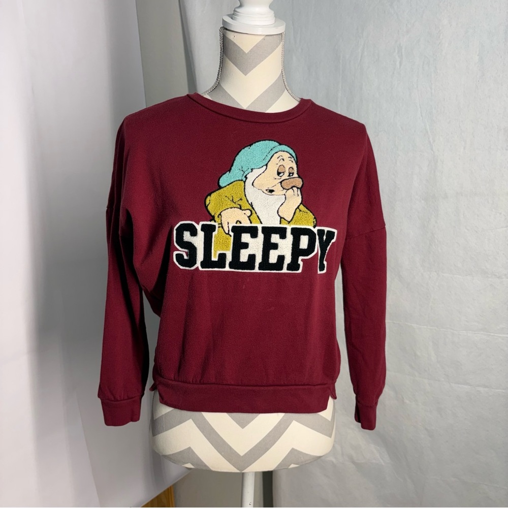Disney Burgundy Sleepy Dwarf Sweater